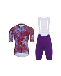 HOLOKOLO Krótka koszulka kolarska i spodenki - RUSTLE - fioletowy/bordowy